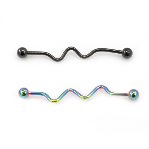 Industrial Barbell with Curved Bar Design 14G 1 1/2 - 38 mm