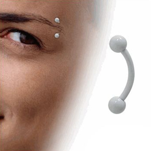 PVD White Ball Ends Eyebrow Barbells