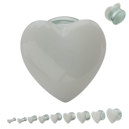 Heart Shape Pyrex Glass Plugs