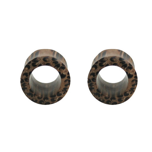 Pair of (6 gauge up to 0 gauge) Small Gauge Wood Ear Plug Double Flare Tunnel Design