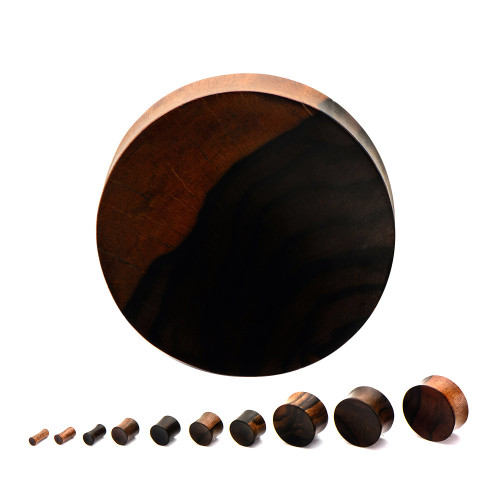 Double Flared Concave Ebony Wood Plugs Ear Gauges