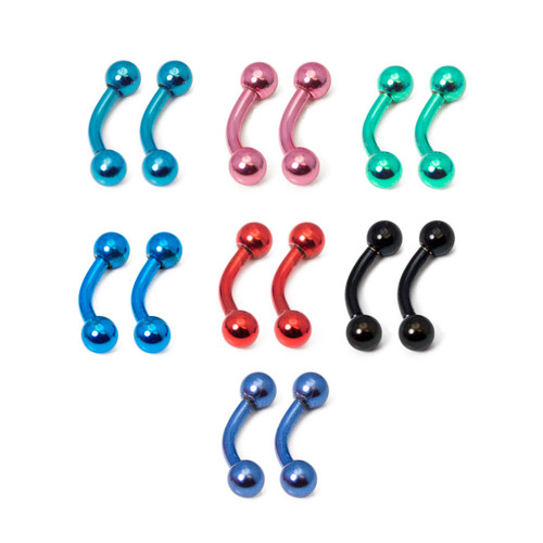 PVD Plated Curved Barbells Piercings