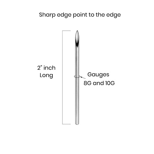 Piercing needles straight 2" sealed and sterilized ready to use individually pack box 5