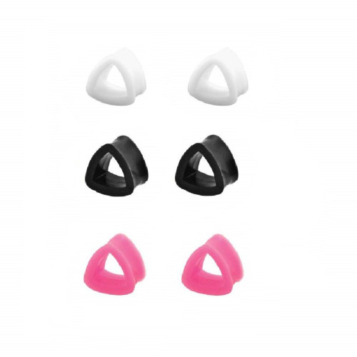 Pair of Silicone Triangle Design Ear Plugs 8ga- 11/16