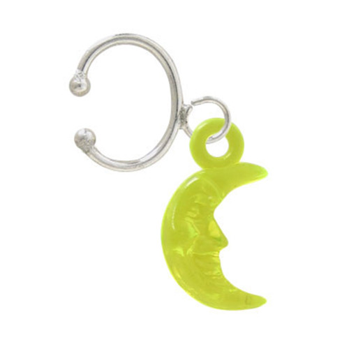 Dangle Green Crescent Moon Ear Cuff
