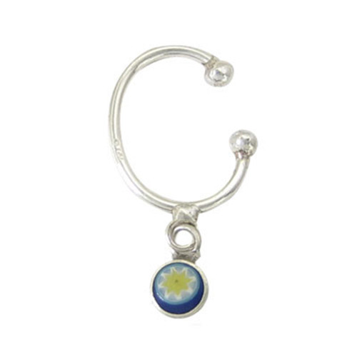 Dangle Millefiori Flower Logo Ear Cuff