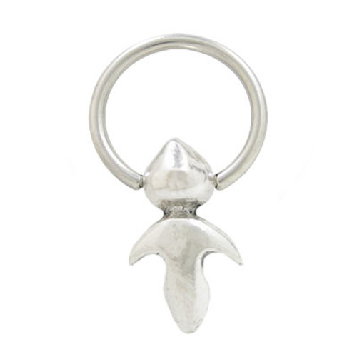 Black Sculptural Square Bead Captive Ring