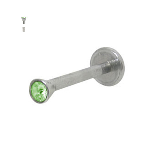 Torch Green CZ Flat Back Labret Studs