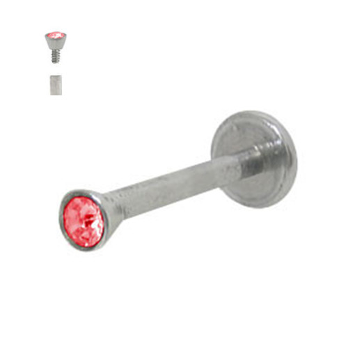 Torch Red CZ Flat Back Labret Studs