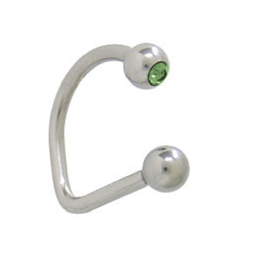 Green CZ Lippy Loop Labret Lip Piercings