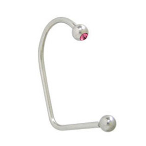 Pink CZ Lippy Loop Labret Lip Piercings