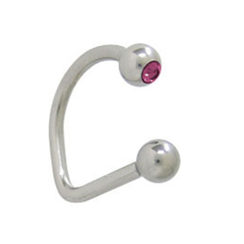 Purple CZ Lippy Loop Labret Lip Piercings