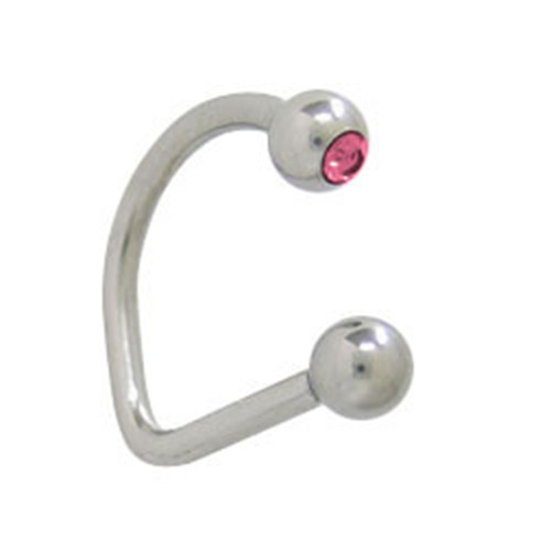 Pink CZ Lippy Loop Labret Lip Piercings