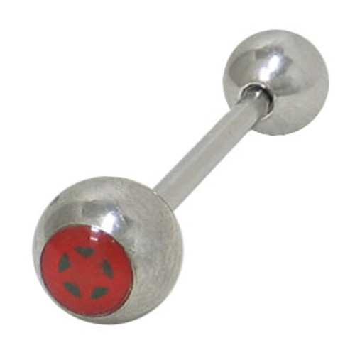 Red Star Logo Tongue Barbell Rings Red Star Logo Tongue Barbell Rings