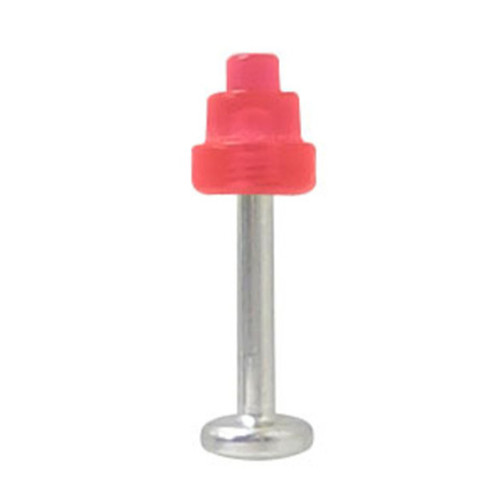 UV Red Acrylic Spike Top Labret Studs