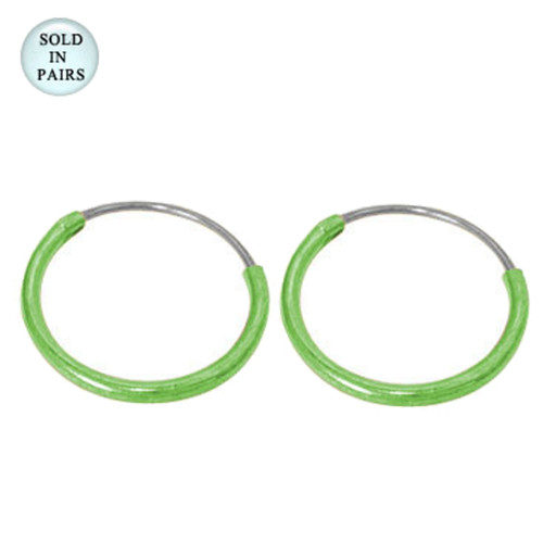 PVD Light Green Hoop Earring Piercings
