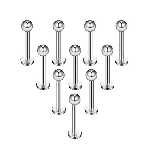 10PCS Flat Back Labret Studs