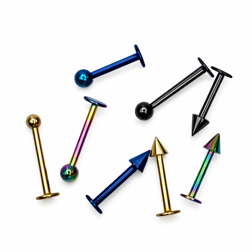 PVD Ball Spikes Ends Labret Studs
