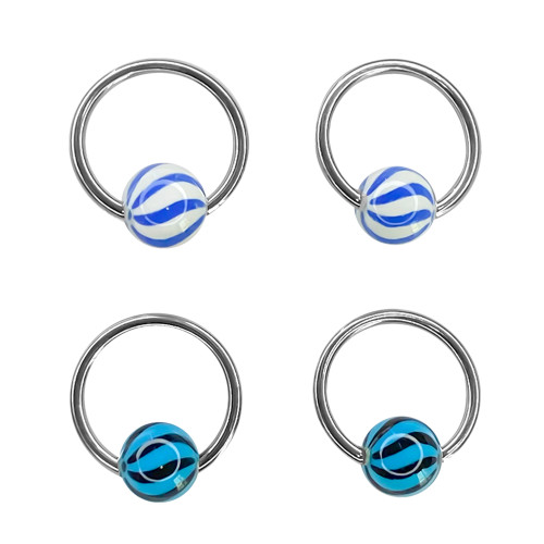 Beach Ball Captive Bead Rings