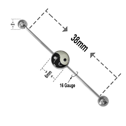 Yin Yang Industrial Barbell