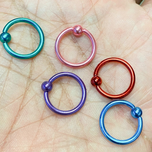 Surgical Steel PVD Captive Bead CBR Rings Earring Eyebrow Genital Piercing Jewelry