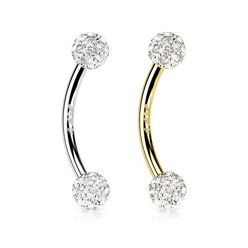14K Gold Curved Barbell Piercing 16G 10mm | Luxe Modz