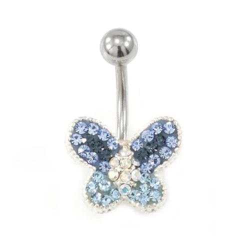 Butterfly CZ Belly Button Ring