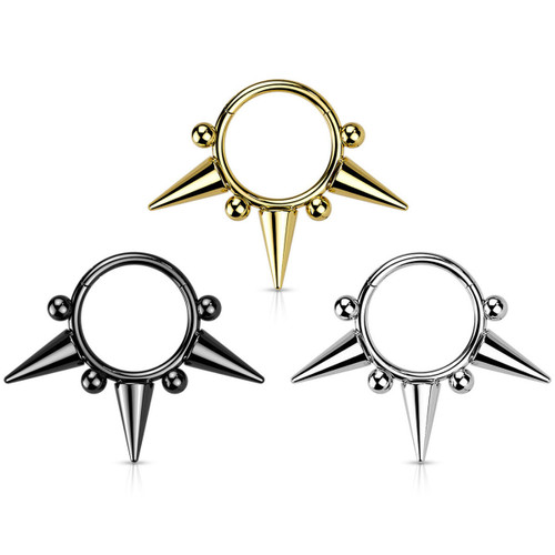Spike Hinged Segment Ring Piercings