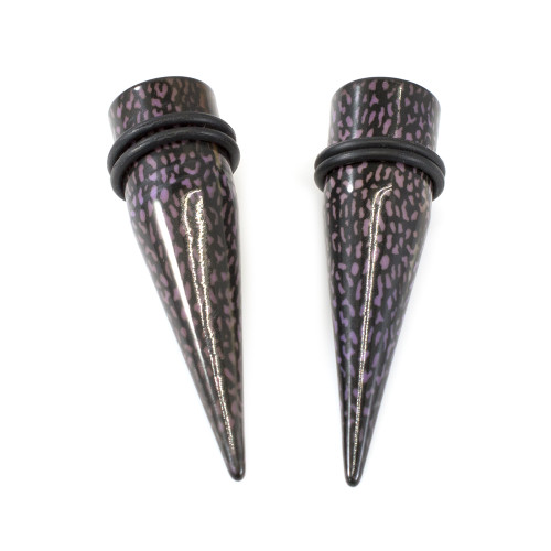 Pair of Leopard Print Design Tapers & Plugs w/ O- Rings 