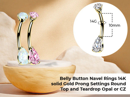 Teardrop Opal Belly Button Ring