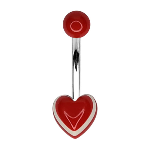 Acrylic Heart Belly Button Rings