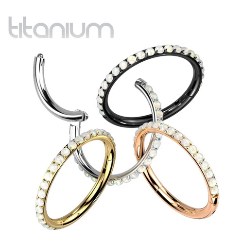 Paved Opal Hinged Segment Rings