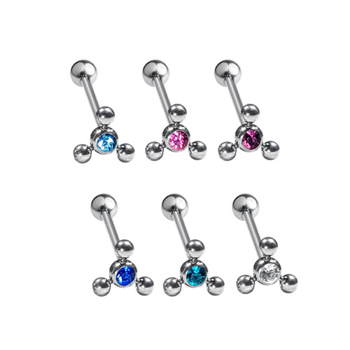Spinner CZ Tongue Barbells Piercing