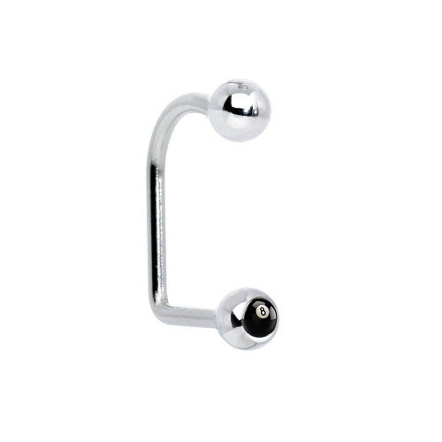 8 Ball Lippy Loop Labret 14ga Surgical Steel 8 Ball Lippy Loop Labret 14ga Surgical Steel