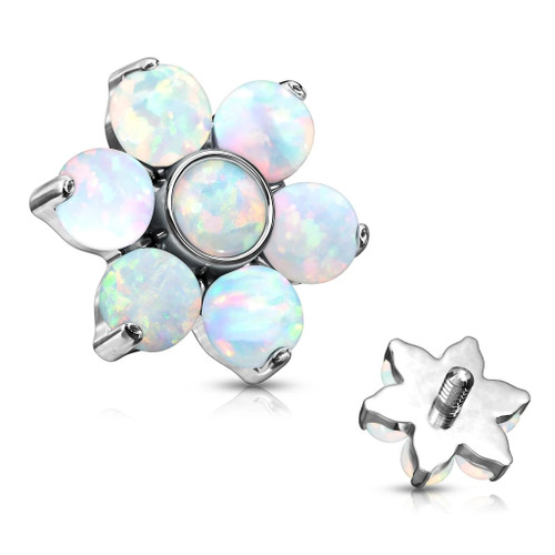 White Opal Flower Dermal Top