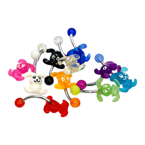 Acrylic Bunny Belly Button Ring