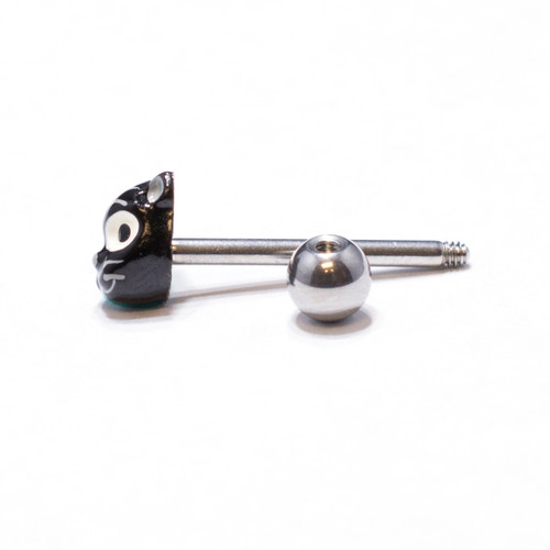Custom Made Cat Design, Tongue 14ga Piercing Barbell