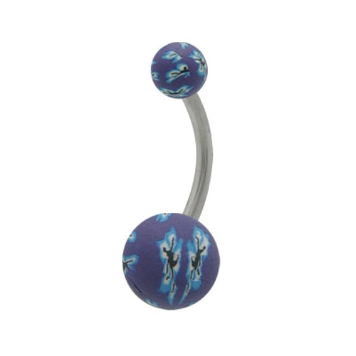 14 gauge Abstract Fimo Navel Barbell