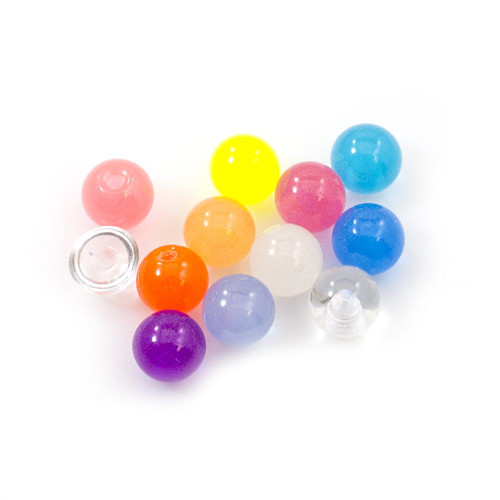 Acrylic Replacement 6 mm Balls 14G- 12pcs- No Duplicates
