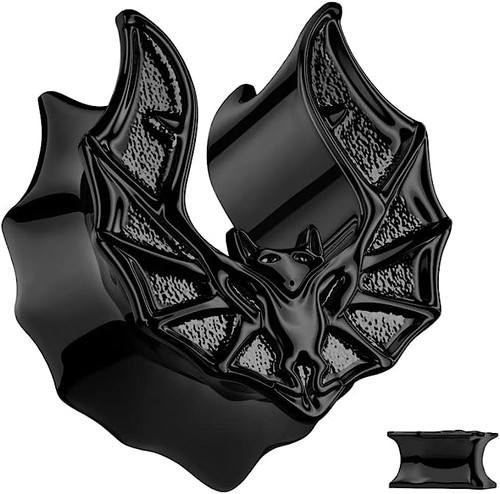 Black-Bat-Saddle-Spreader-Ear-Gauges
