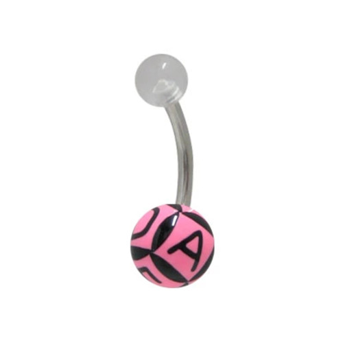 Acrylic Alphabet Ball Belly Button Ring Piercing