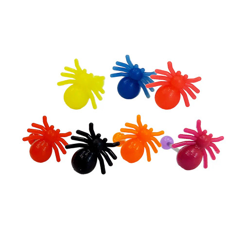 spider tongue ring 14g surgical steel silicone spider barbell tongue piercing jewelry 5/8"