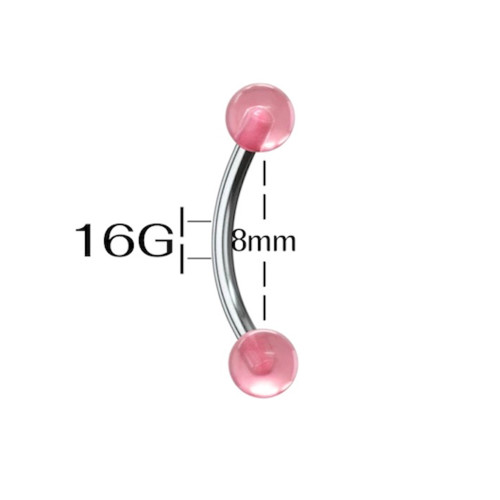 Glow in Dark Ball Eyebrow Rings