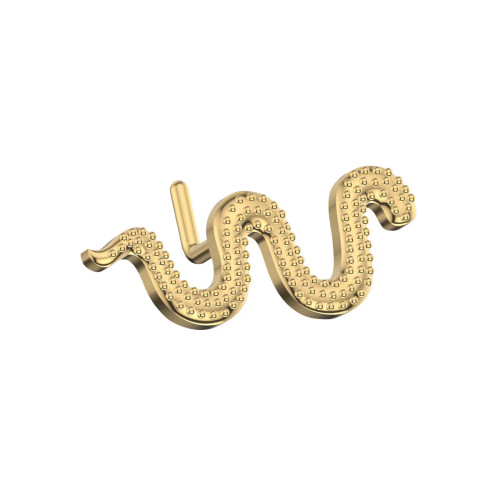 L Shaped Snake Nose Studs PVD Gold Plated Surgical Steel 20G 6mm