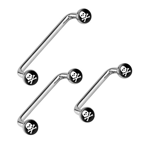Flat Skull Crossbones Logo Staple Surface Barbells