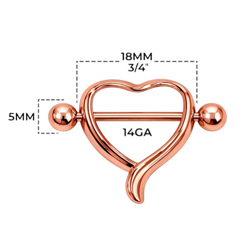 Heart Nipple Ring Piercings