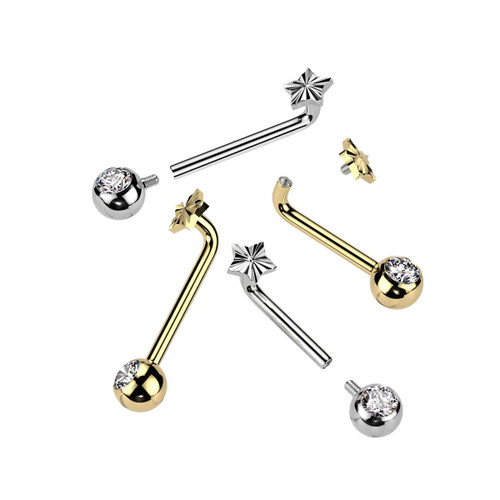 Flat Star L Bent Christina Piercing Jewelry