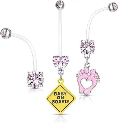 14G maternity belly button ring