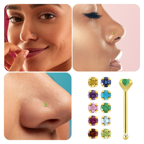 Nose Bone Stud Ring 22G