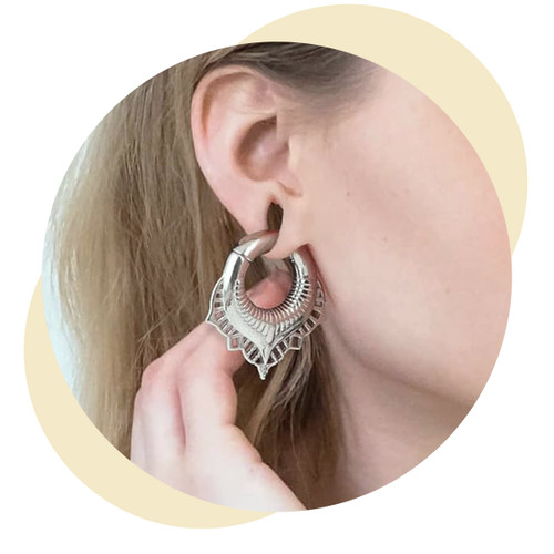Teardrop Mandala Ear Weights